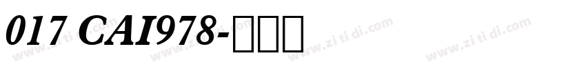 017 CAI978字体转换